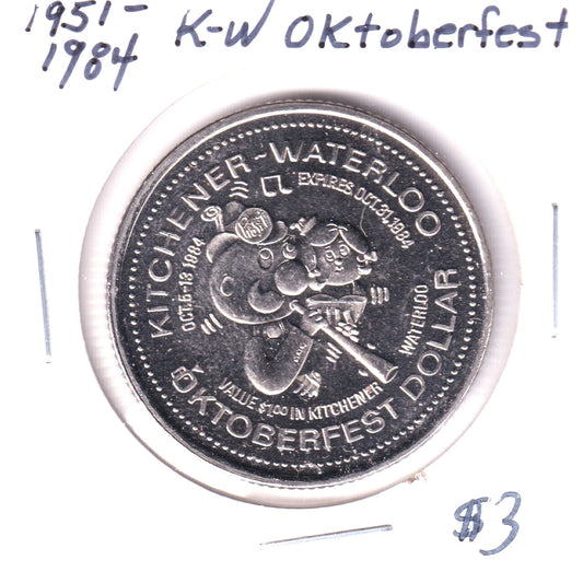 1984 Kitchener-Waterloo Oktoberfest Trade Dollar: Transylvania Club 33 Years