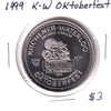 1999 Kitchener-Waterloo Oktoberfest $2 Trade Dollar Token: Mutual Life Becomes Clarica