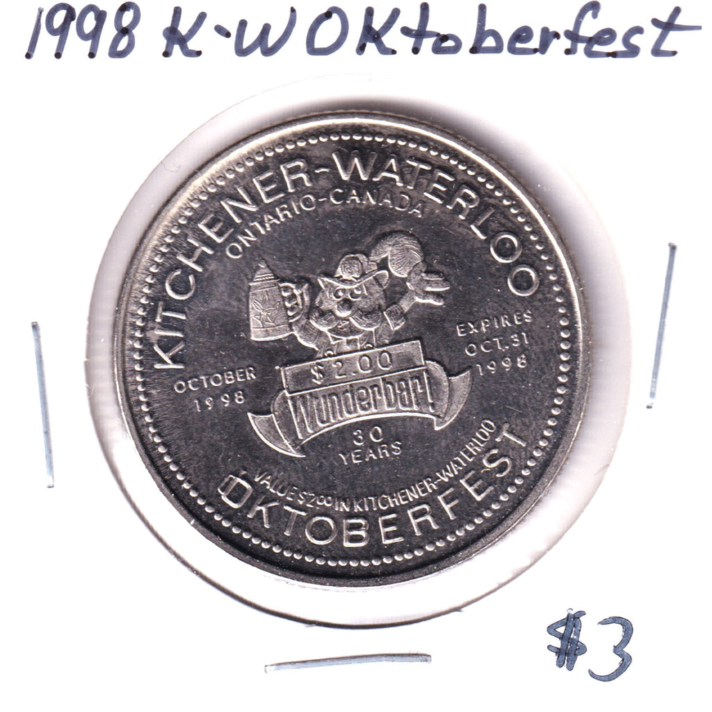 1998 Kitchener-Waterloo Oktoberfest $2 Trade Dollar Token: Concordia Club 125 Years