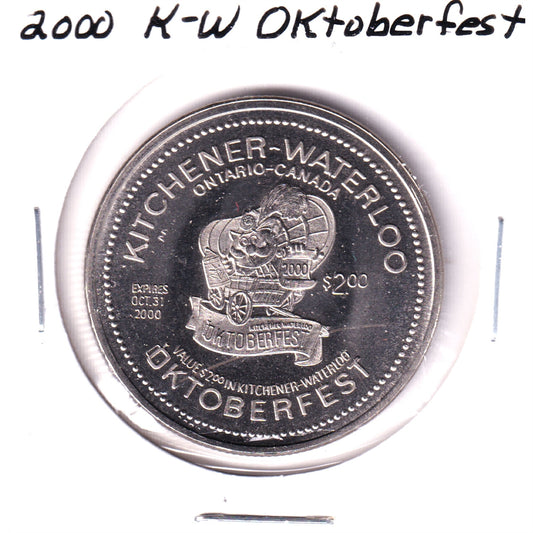 2000 Kitchener-Waterloo Oktoberfest $2 Trade Dollar Token: Walter P Zeller