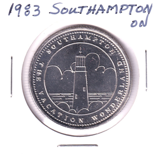 1983 Southampton, ON, 125th Anniversary Trade Dollar Token: Vacation Wonderland