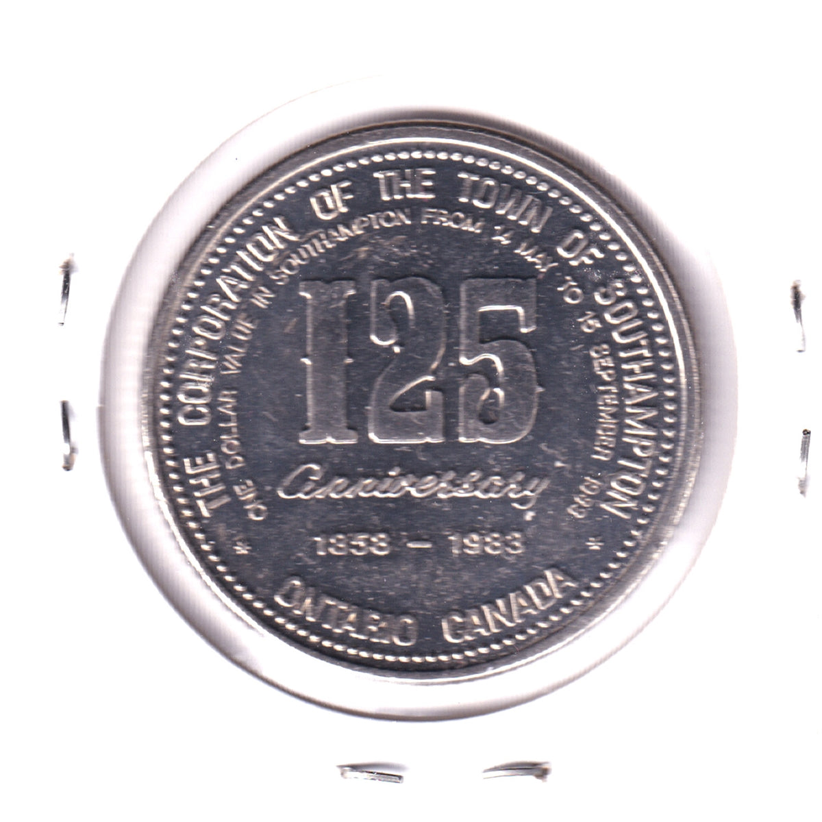 1983 Southampton, ON, 125th Anniversary Trade Dollar Token: Vacation Wonderland