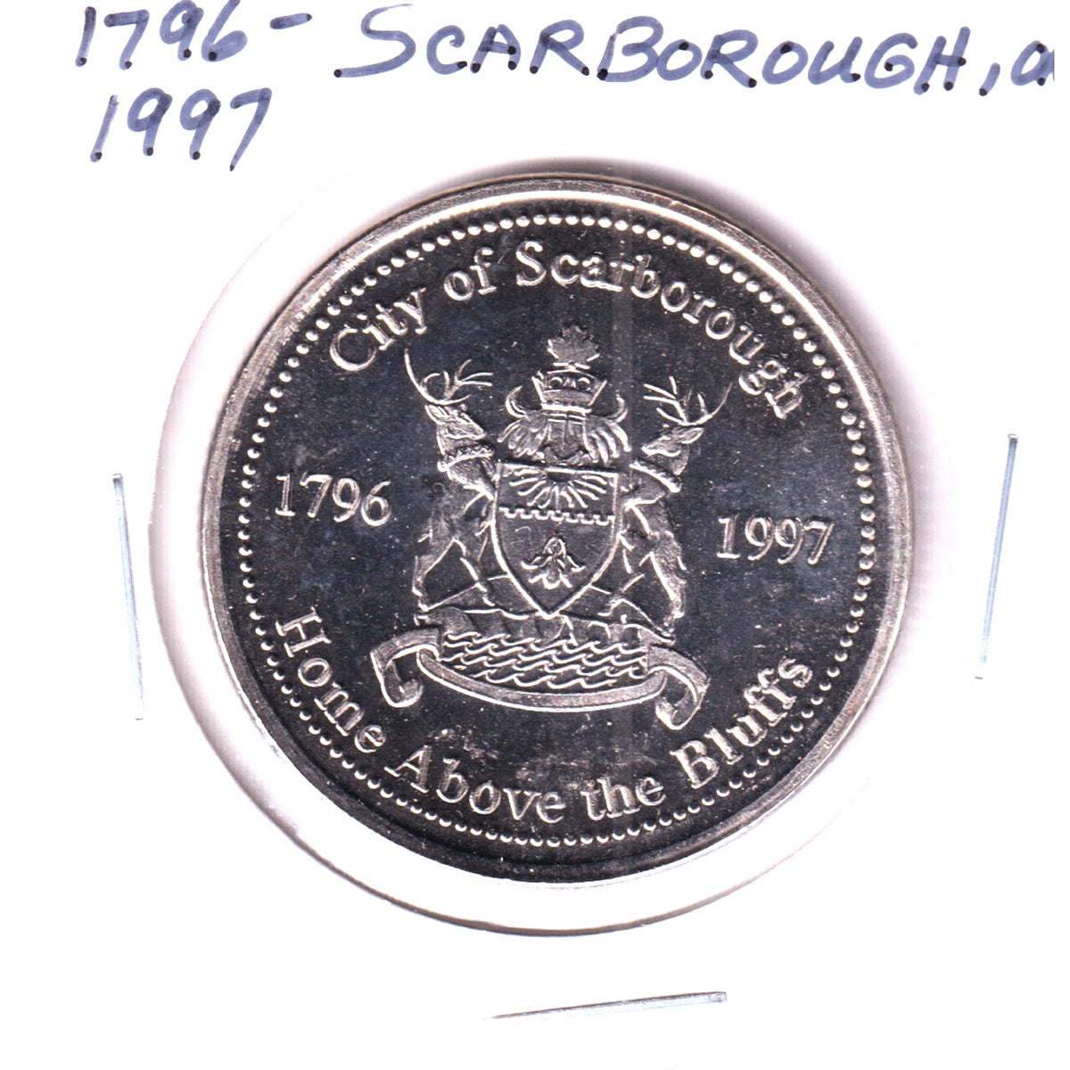 1997 Scarborough, ON, Tricentennial Medallion: Home Above the Bluffs