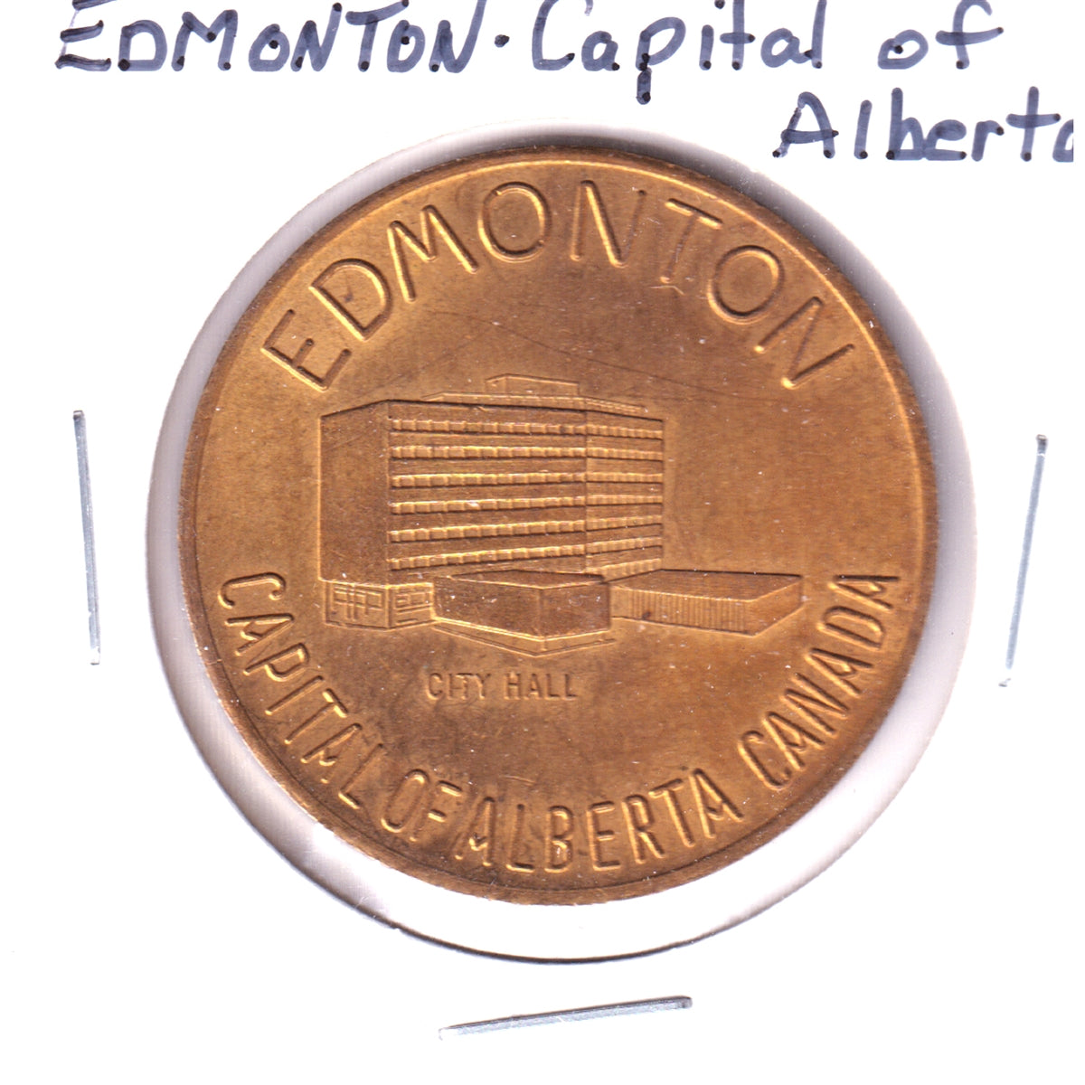 Edmonton, Capital of Alberta, Medallion: Canada's Industrial Frontier (May be toned)