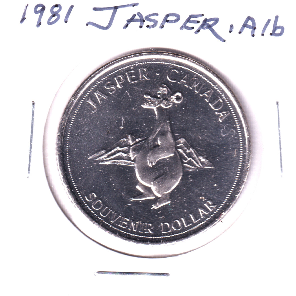 1981 Jasper, Alberta, Souvenir Dollar: Rams