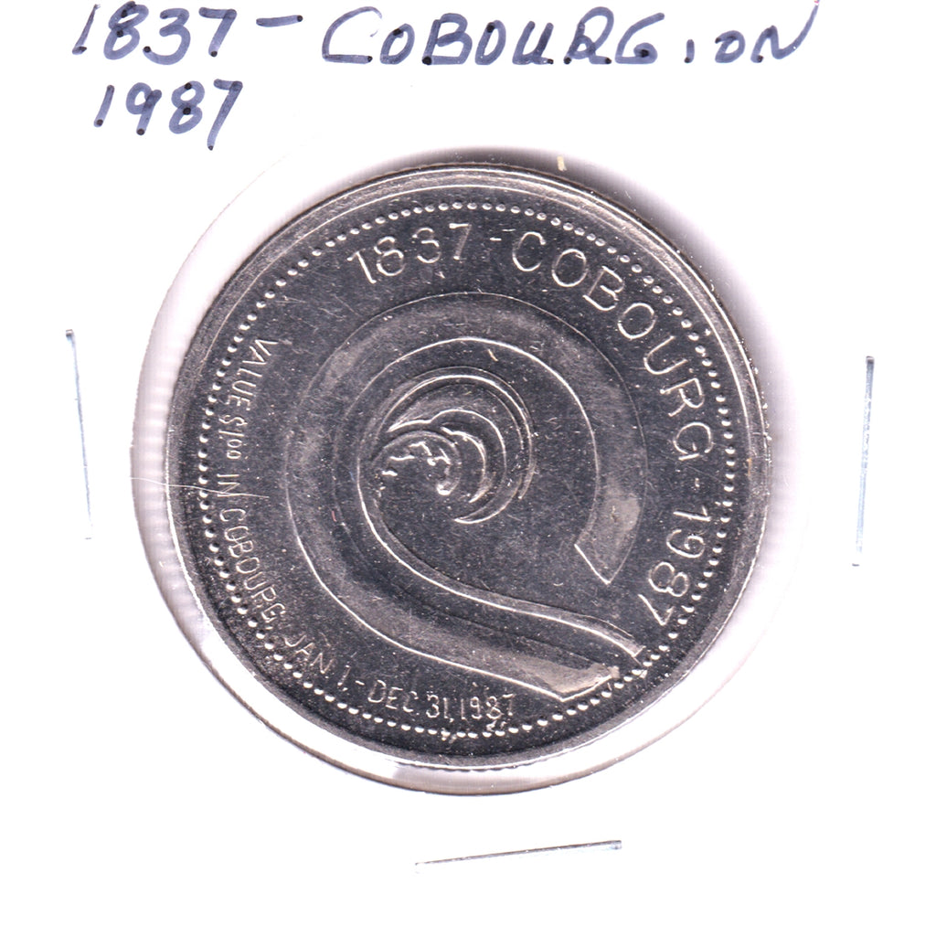 1987 Cobourg, ON, 150th Anniversary Trade Dollar Token: Countess of Dufferin Ship