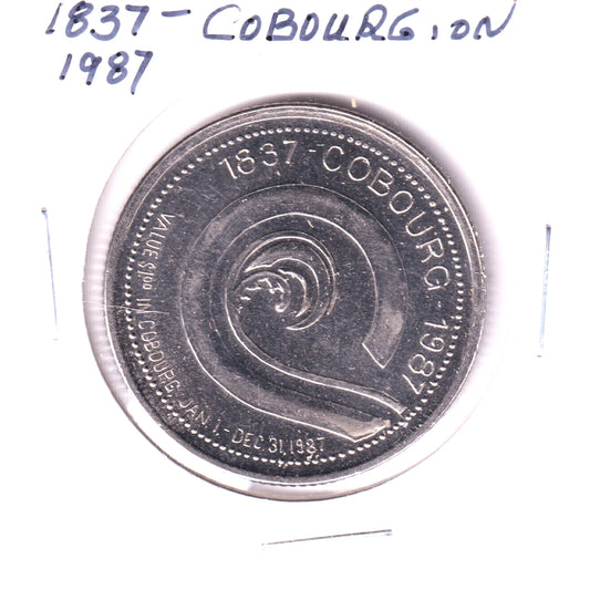 1987 Cobourg, ON, 150th Anniversary Trade Dollar Token: Countess of Dufferin Ship