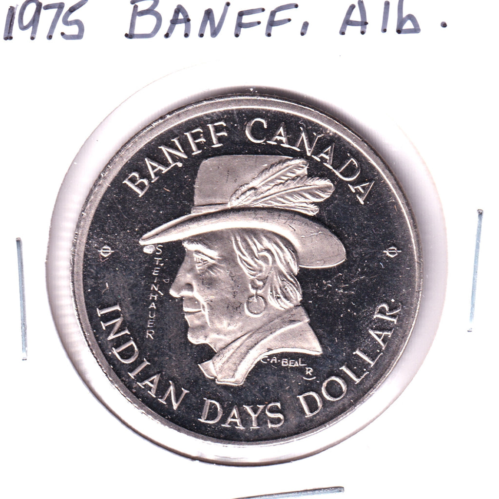 Banff, Alberta, 1975 &quot;Indian Days Dollar&quot; Trade Token Featuring Lt.-Gov. Steinhauer