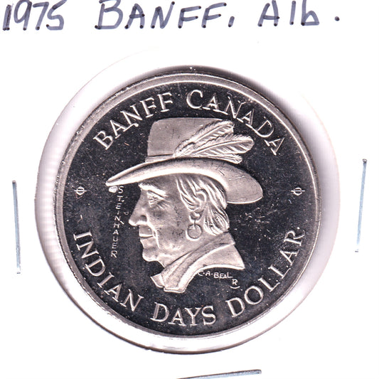 Banff, Alberta, 1975 &quot;Indian Days Dollar&quot; Trade Token Featuring Lt.-Gov. Steinhauer
