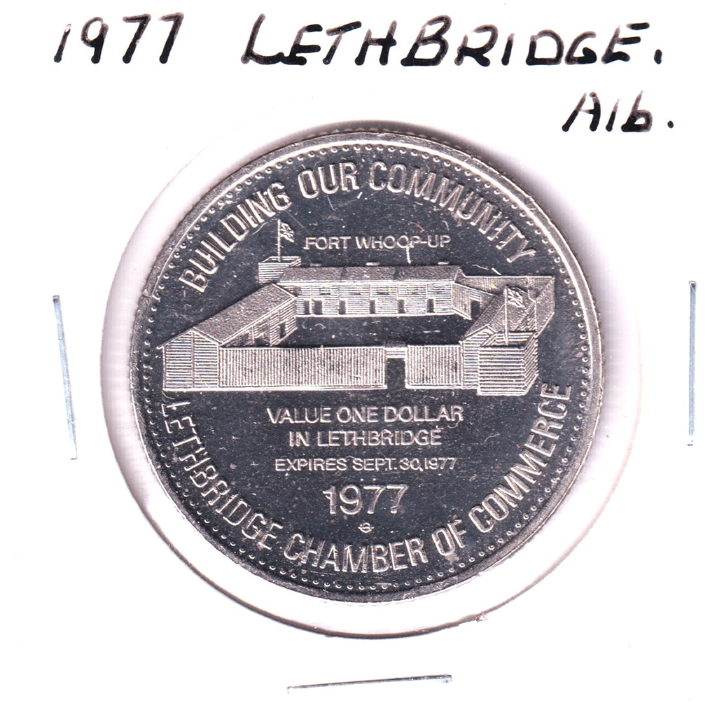 Lethbridge, Alberta, 1977 Trade Dollar Token - Coaley Coalbanks (Lightly Toned)