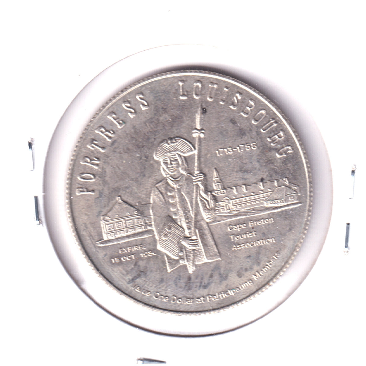 1980 Cape Breton, Nova Scotia, MacPuffin Dollar: Fortress Louisbourg (Lightly Toned)