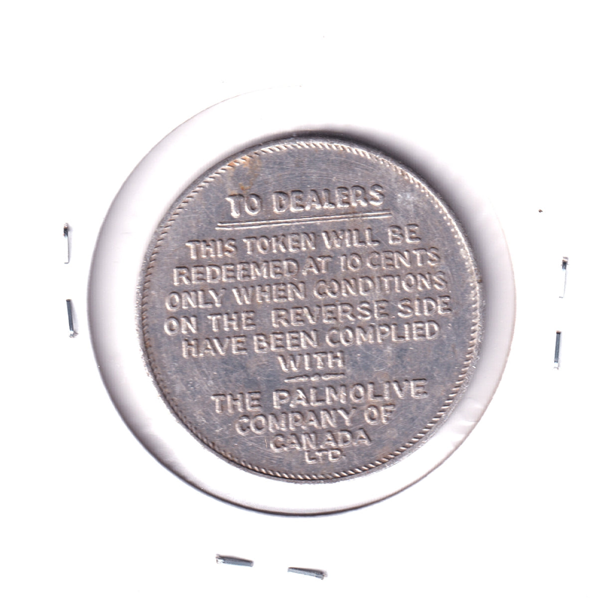 Palmolive Token - Free Cake of Soap with Purchase of Soap Flakes (Corrosion)
