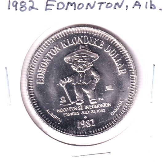 1982 Edmonton Klondike Dollar: George Kirkpatrick, First Banker (Bit of corrosion)