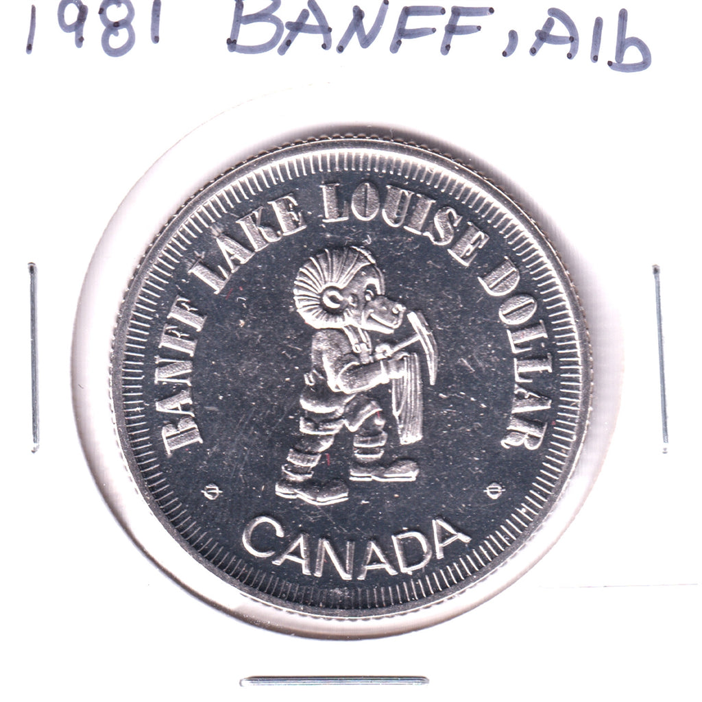 1981 Banff, Alberta, Lake Louise Dollar Trade Token: Bow Lake