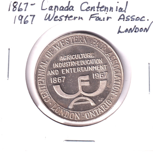 1967 Western Fair Association & Canada Centennial Medallion
