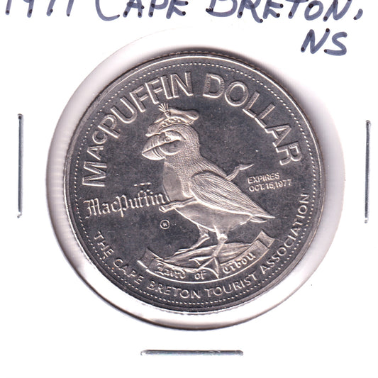 1977 Cape Breton, Nova Scotia, MacPuffin Dollar Trade Token: Girl Guides