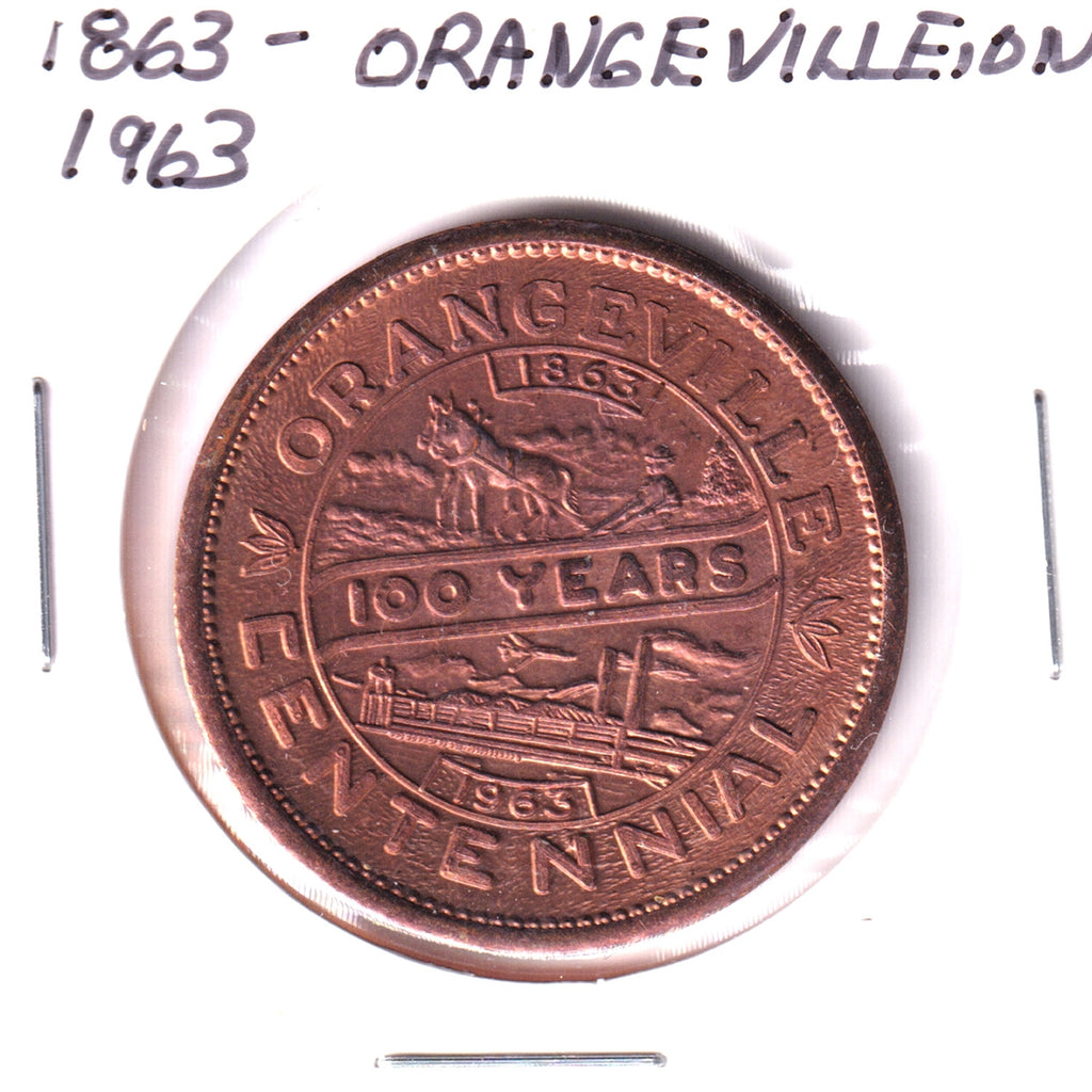 1963 Orangeville, Ontario, Centennial Medallion: Farming, Industry, Residential