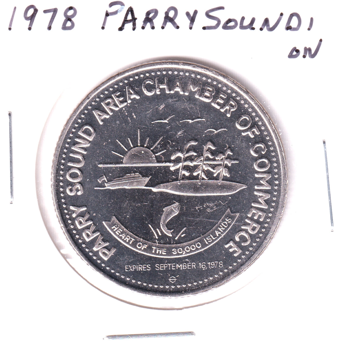 1978 Parry Sound, Ontario, Trade Dollar Token: Legion Pioneer Branch 50th Anniversary