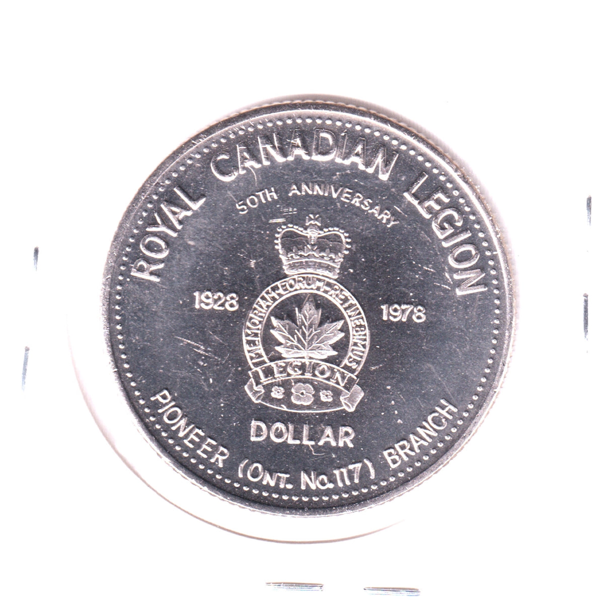 1978 Parry Sound, Ontario, Trade Dollar Token: Legion Pioneer Branch 50th Anniversary