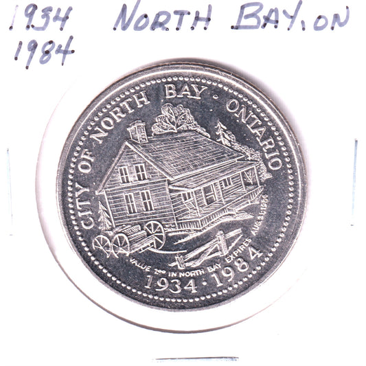 1984 North Bay, ON, Trade Dollar Token: Dionne Quintuplets