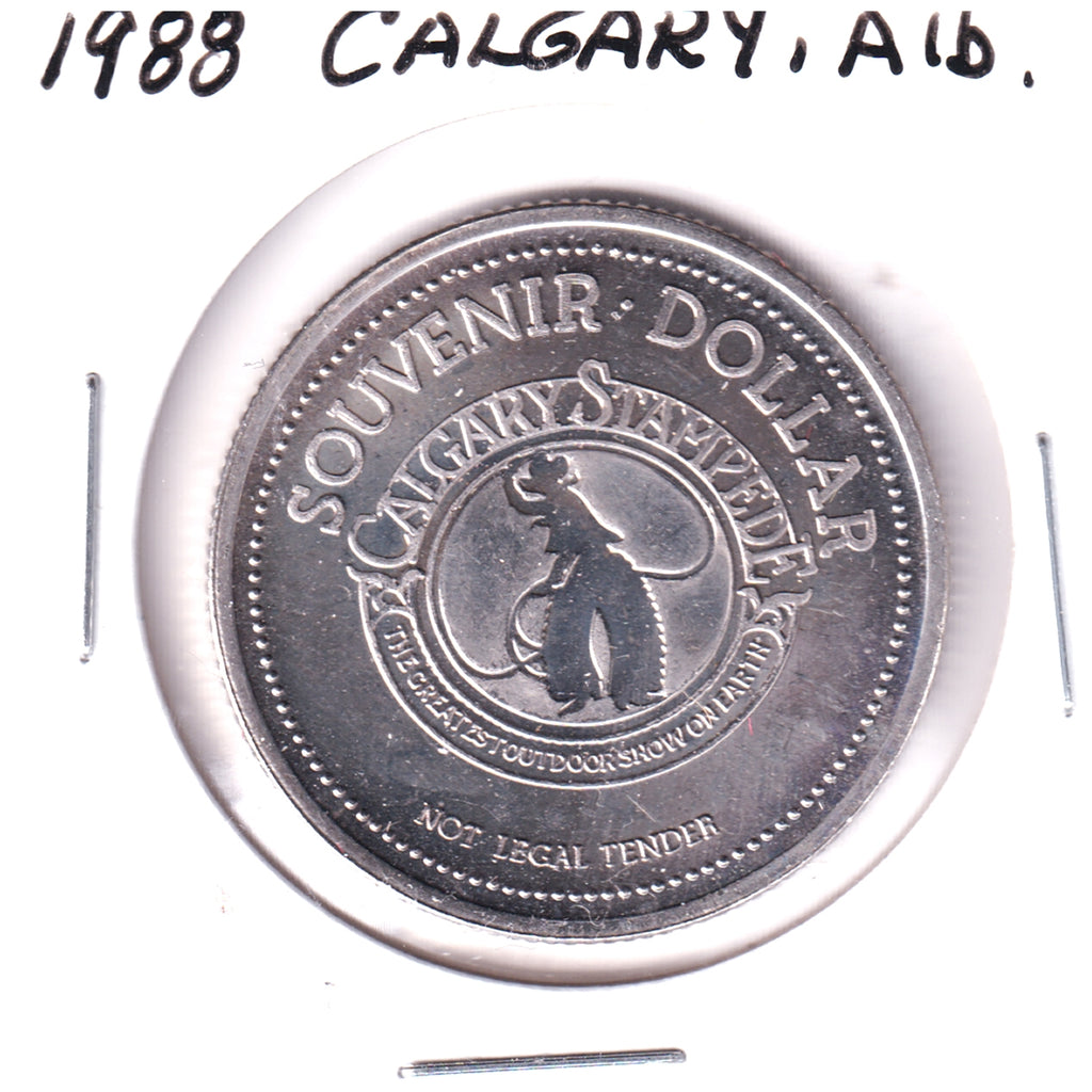 1988 Calgary Stampede Souvenir Dollar: Rodeo Clowns / Homecoming '88
