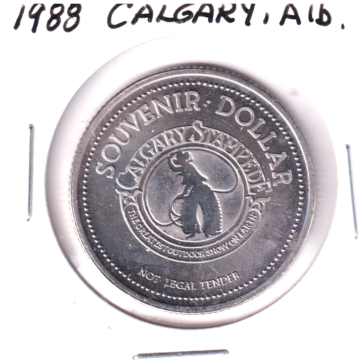 1988 Calgary Stampede Souvenir Dollar: Rodeo Clowns / Homecoming '88