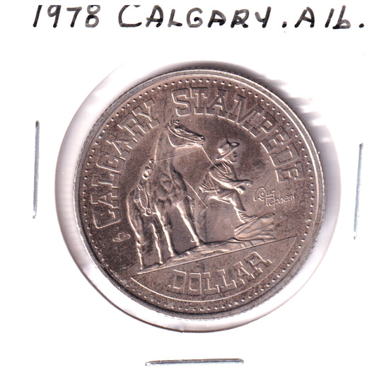 1978 Calgary Stampede Dollar Token (Hat Privy Mark): XI Commonwealth Games