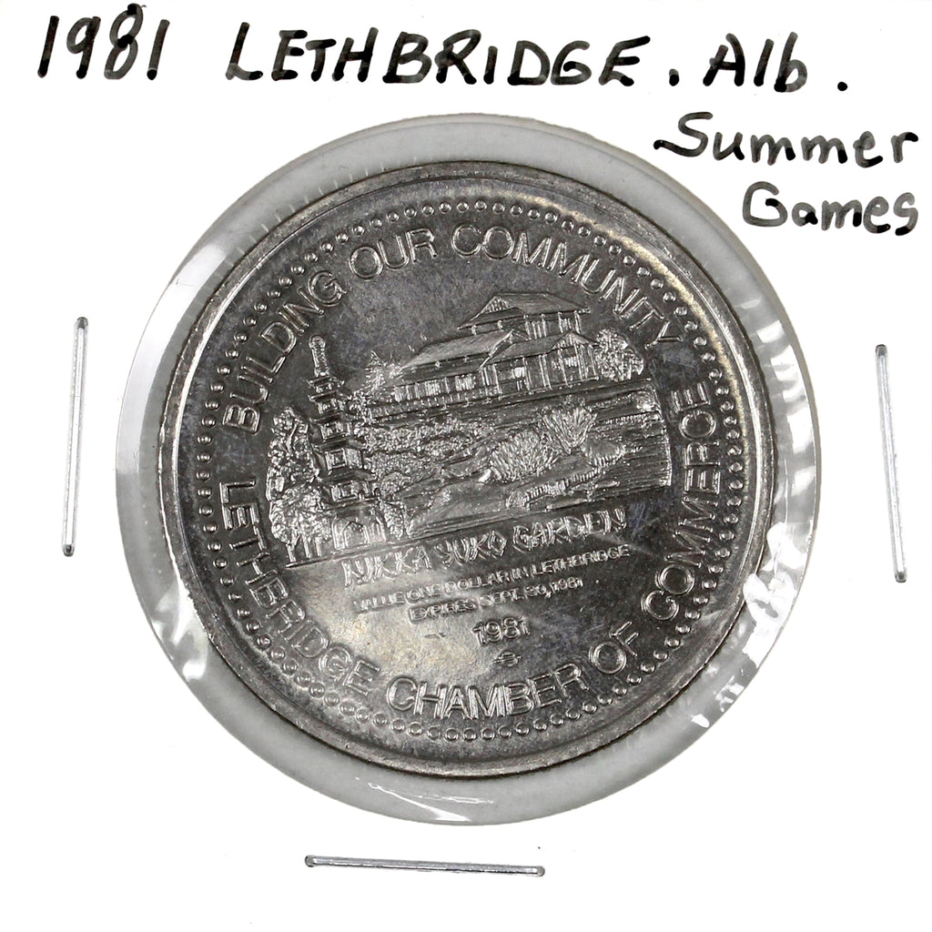 1981 Lethbridge, AB, Trade Dollar Token: Alberta Summer Games / Nikka Yuko Garden