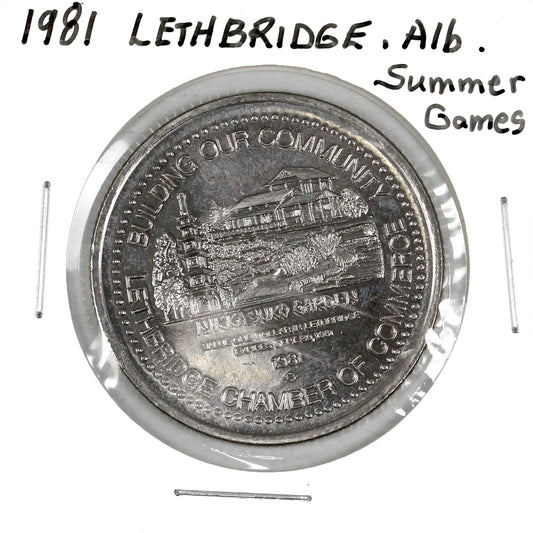 1981 Lethbridge, AB, Trade Dollar Token: Alberta Summer Games / Nikka Yuko Garden