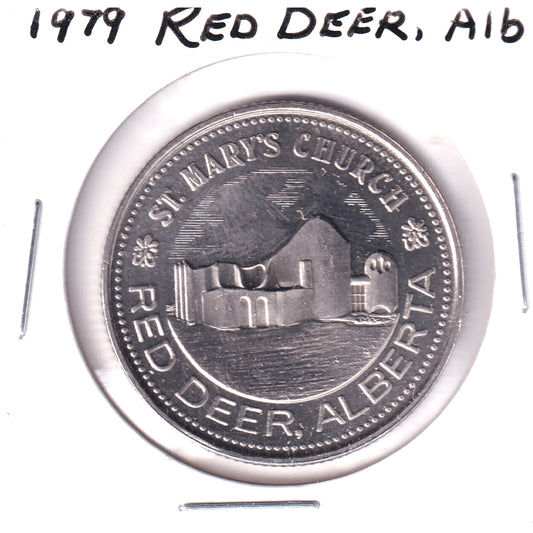 1979 Red Deer, AB, Trade Dollar Token: St. Mary's Church