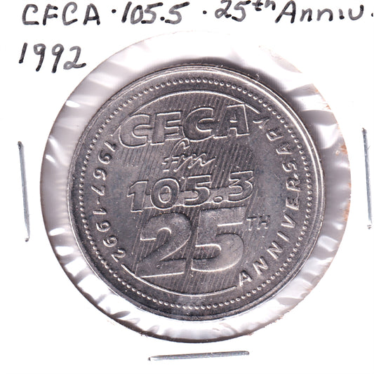 1992 CFCA fm 105.3 25th Anniversary Trade Dollar Token