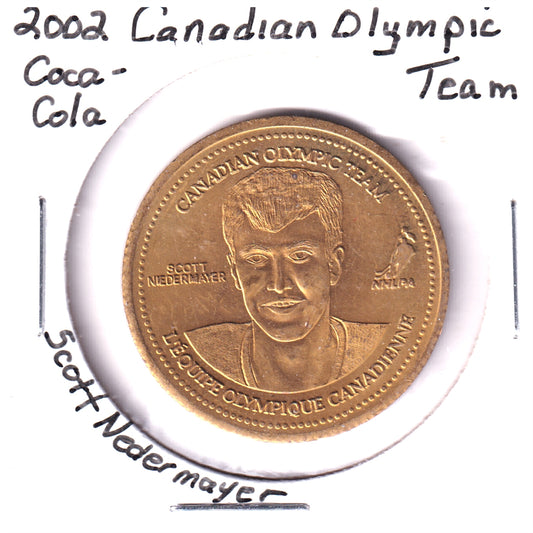 2002 Coca-Cola Canadian Olympic Men's Hockey Token: Scott Niedermayer (May have spots)