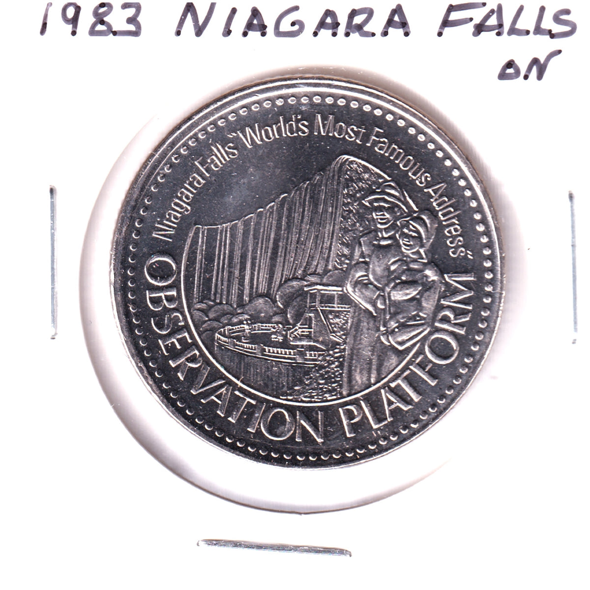 1983 Niagara Falls, ON Trade Dollar: Observation Platform, World's Most Famous Address