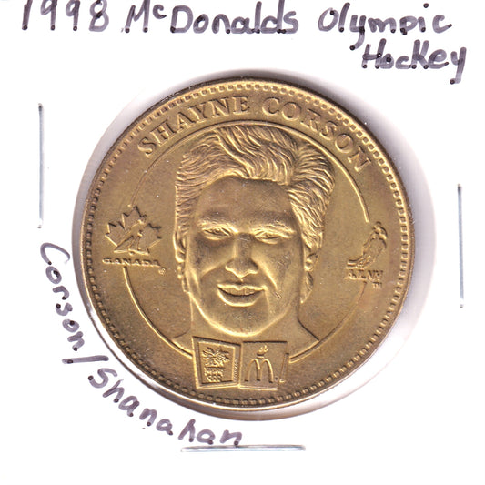 1998 McDonald's Olympic Hockey Medallion: Shayne Corson / Brendan Shanahan (Toned)