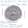 Circa 1930 Australia Token: A. Roderick Pioneer Bakery, Pelaw Main, NSW - One Loaf