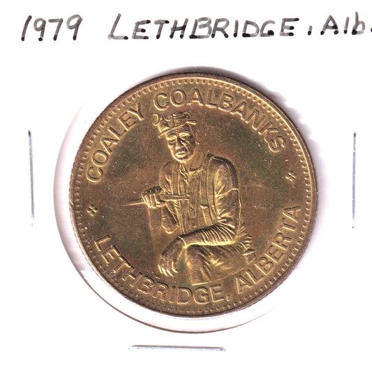 1979 Lethbridge, AB, Trade Dollar Token: High Level Bridge & Coaley Coalbanks