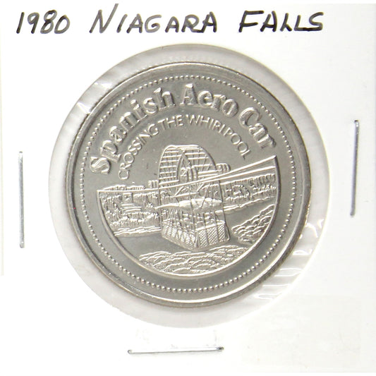 1980 Niagara Falls, ON, Trade Dollar Token: Spanish Aero Car Crossing the Whirlpool