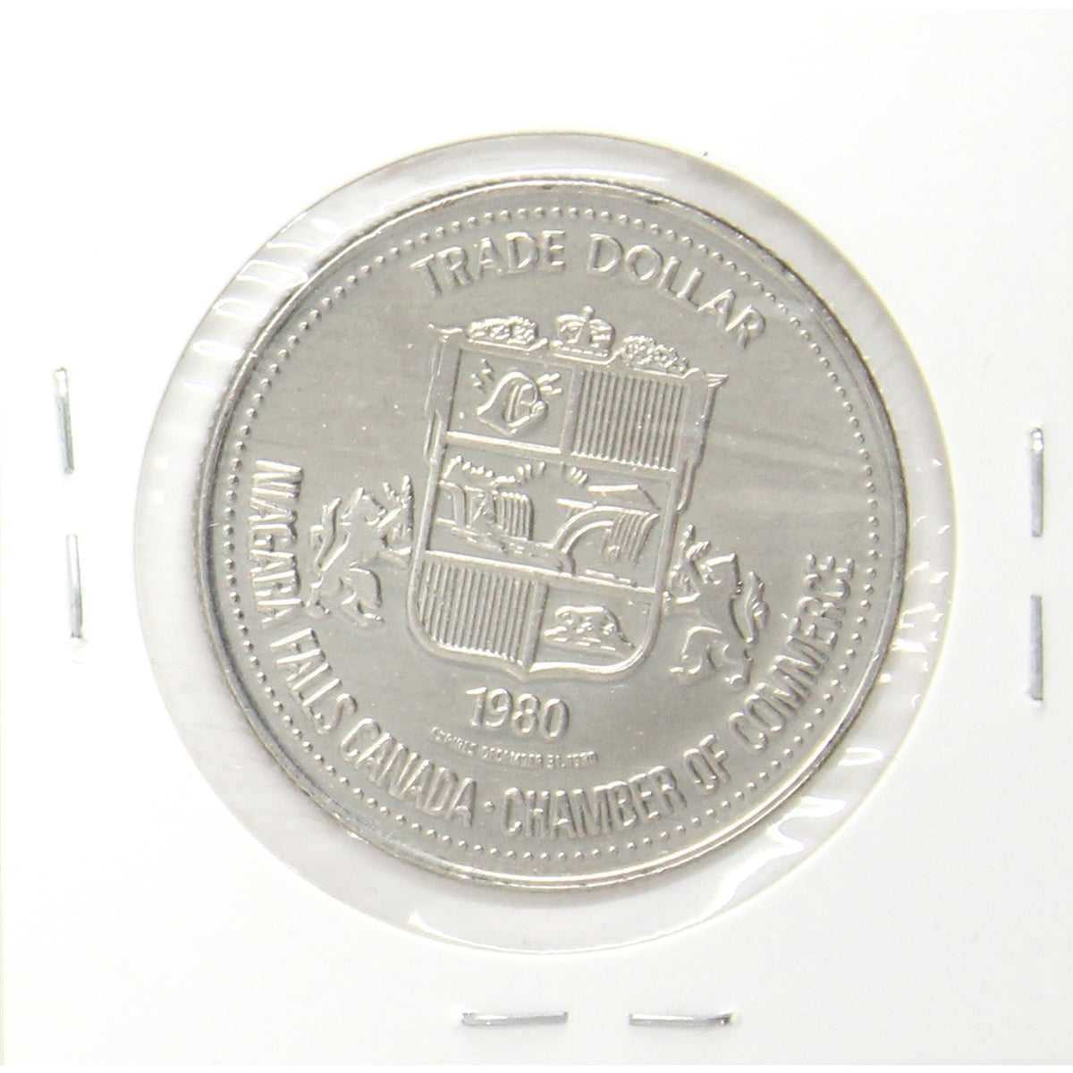 1980 Niagara Falls, ON, Trade Dollar Token: Spanish Aero Car Crossing the Whirlpool