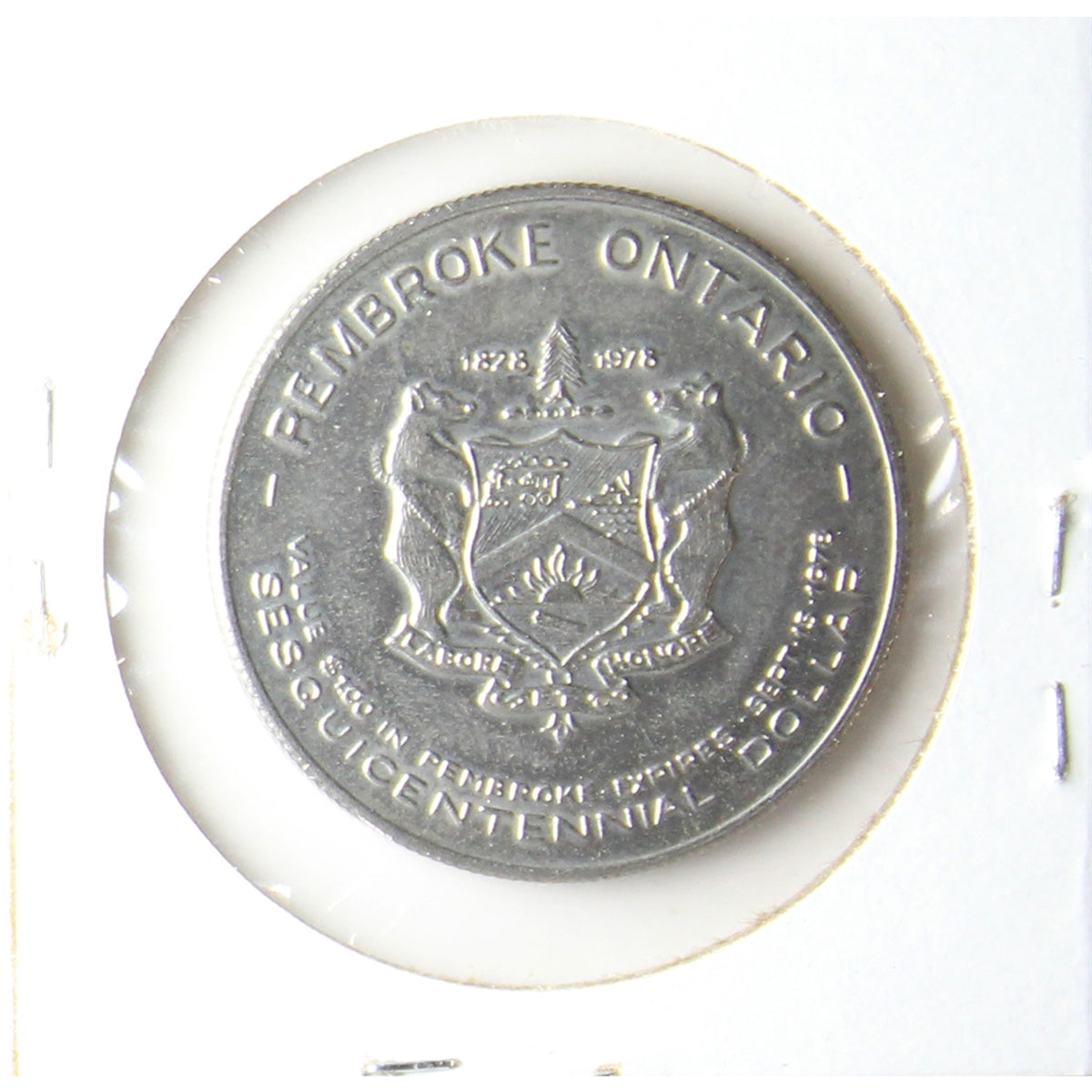 1978 Pembroke, ON, Sesquicentennial Dollar Trade Token: Peter White, Founder