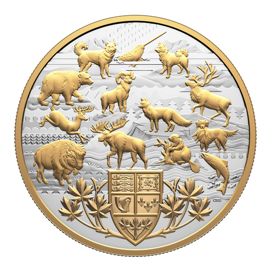 2026 Canada $50 Heraldic Landscape: Animals of Canada 5oz. Fine Silver (No Tax)