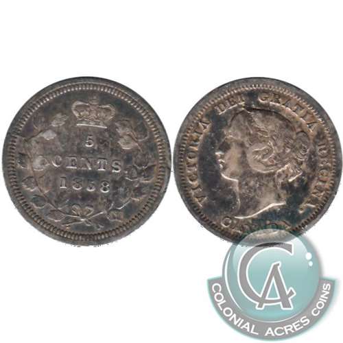 1858 Large Date Canada 5-cents Very Fine (VF20) $