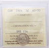 1904 Canada 5-cents ICCS Certified AU50