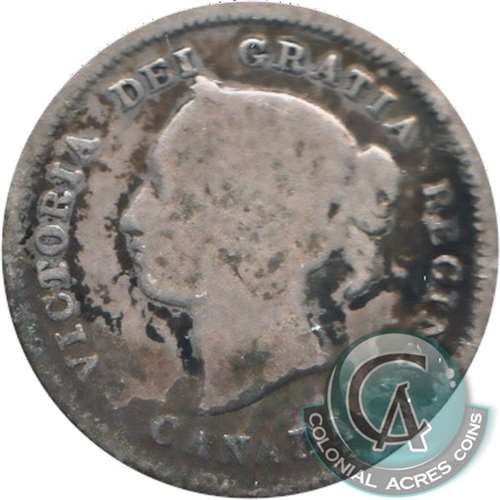1870 Narrow Rim Canada 5-cents Good (G4)