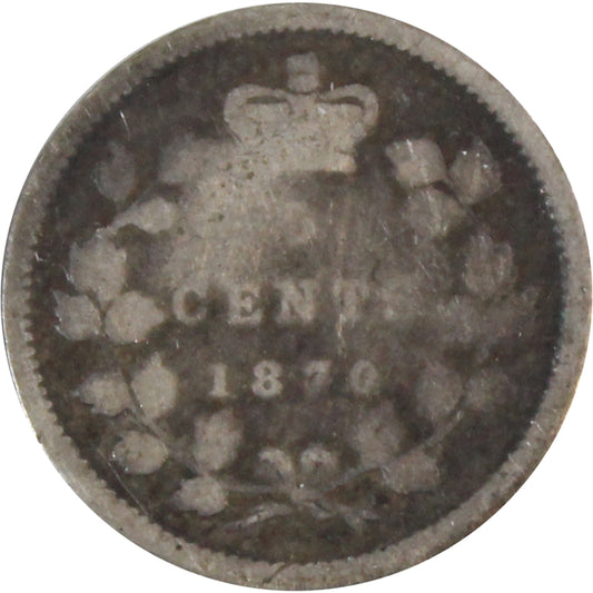 1870 Narrow Rim Canada 5-cents About Good (AG3)