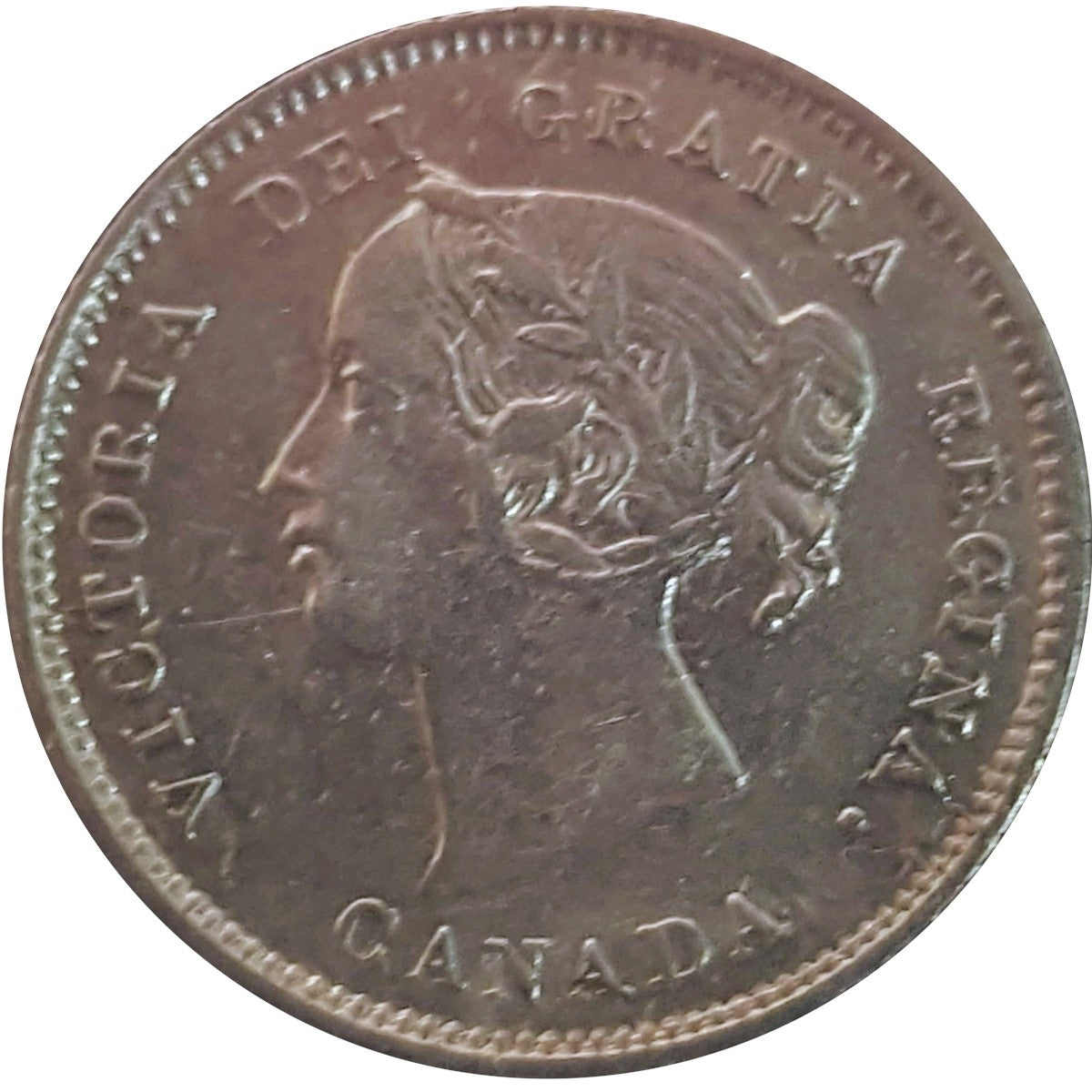 1870 Narrow Rim Canada 5-cents Extra Fine (EF40) $