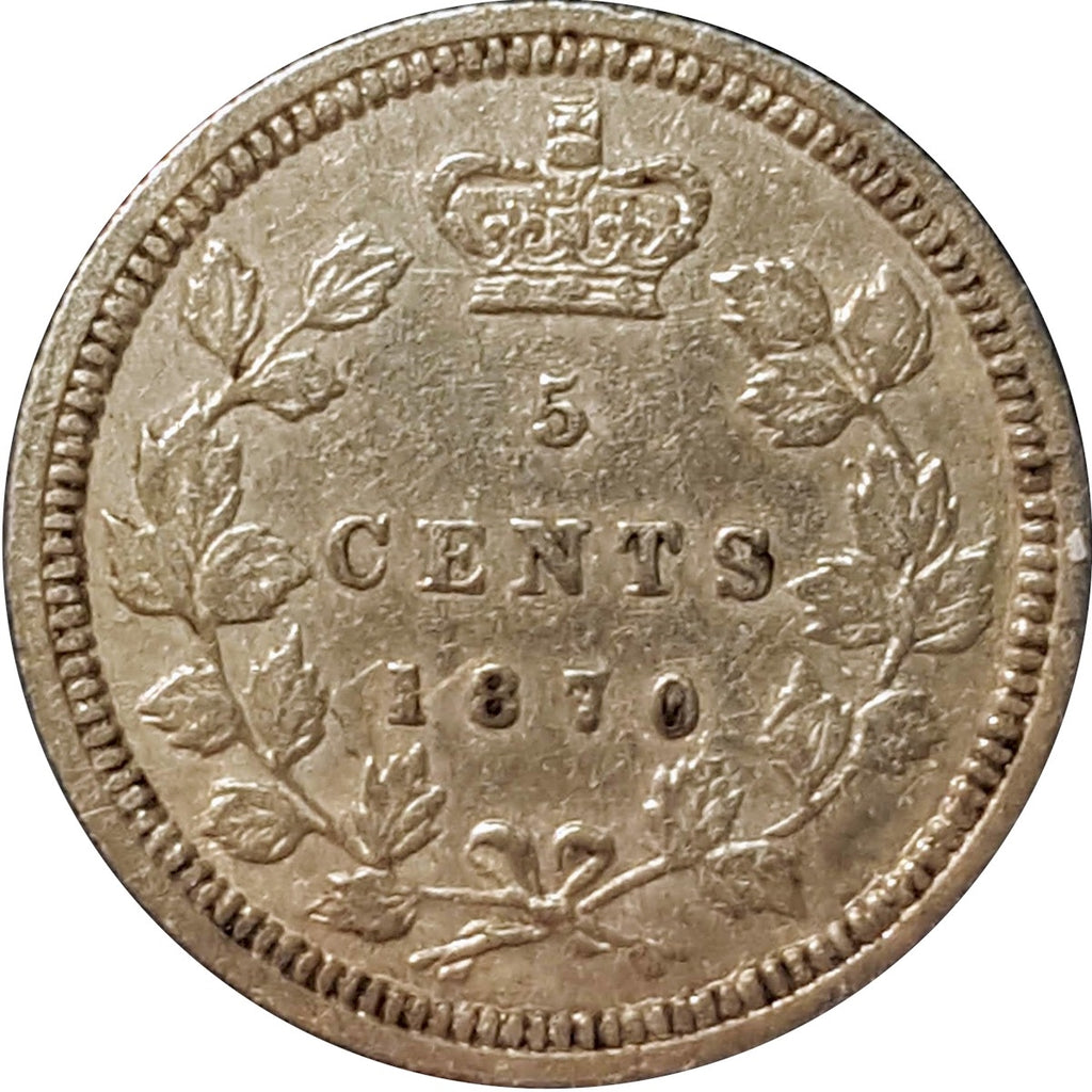 1870 Wide Rim Canada 5-cents Very Fine (VF20)