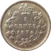 1874H Crosslet 4 Canada 5-cents VF-EF (VF30) $