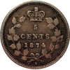 1874H Crosslet 4 Canada 5-cents F-VF (F15) $