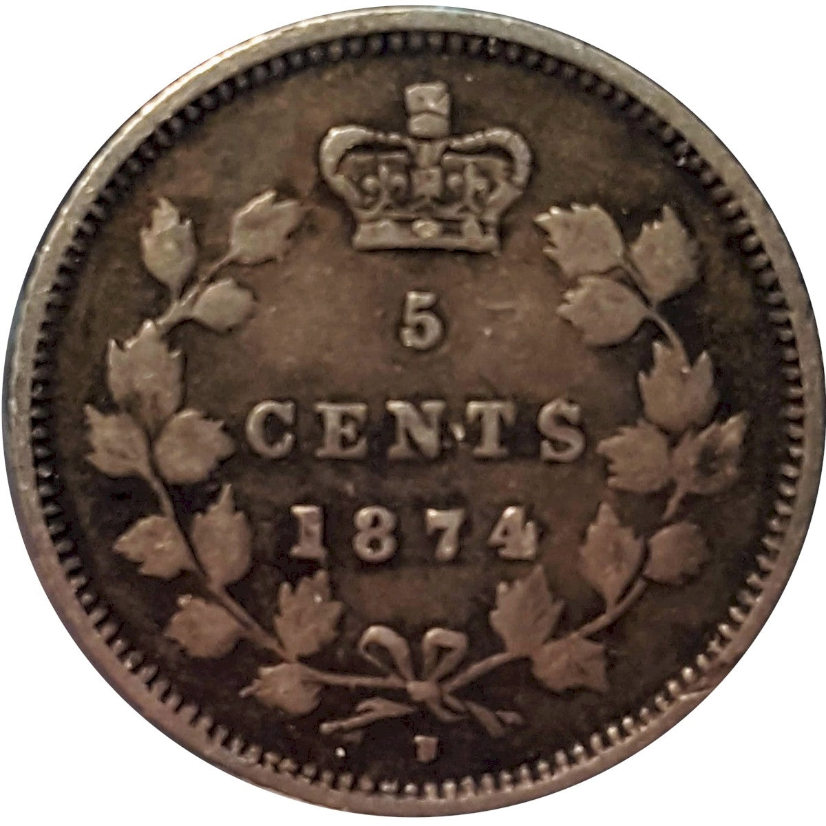 1874H Crosslet 4 Canada 5-cents F-VF (F15) $