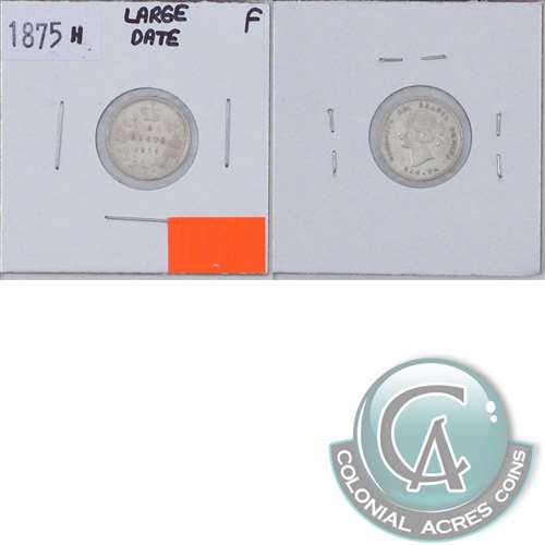 1875H Large Date Canada 5-cents Fine (F12) $